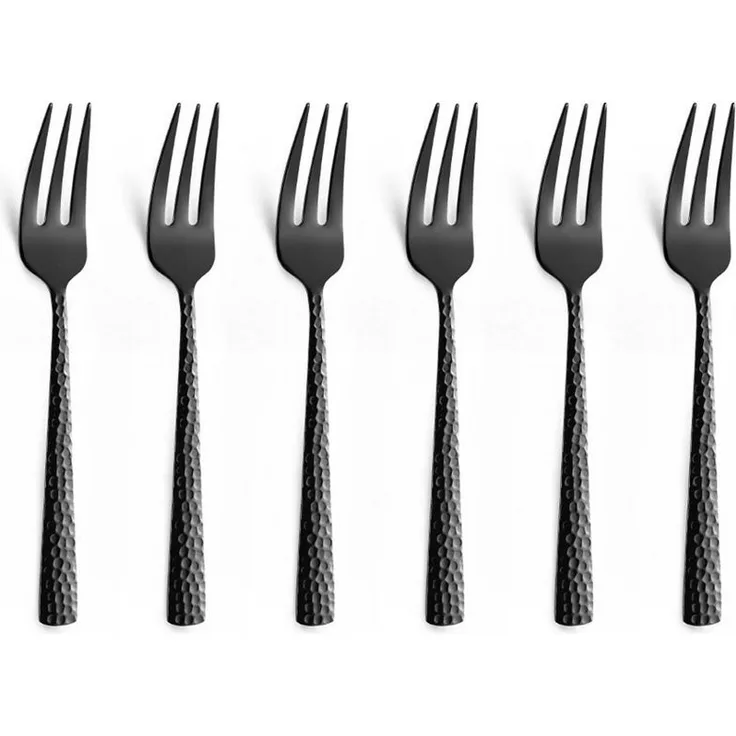 Amefa FELICITY Kuchengabel Set 6-teilig PVD schwarz gehämmert