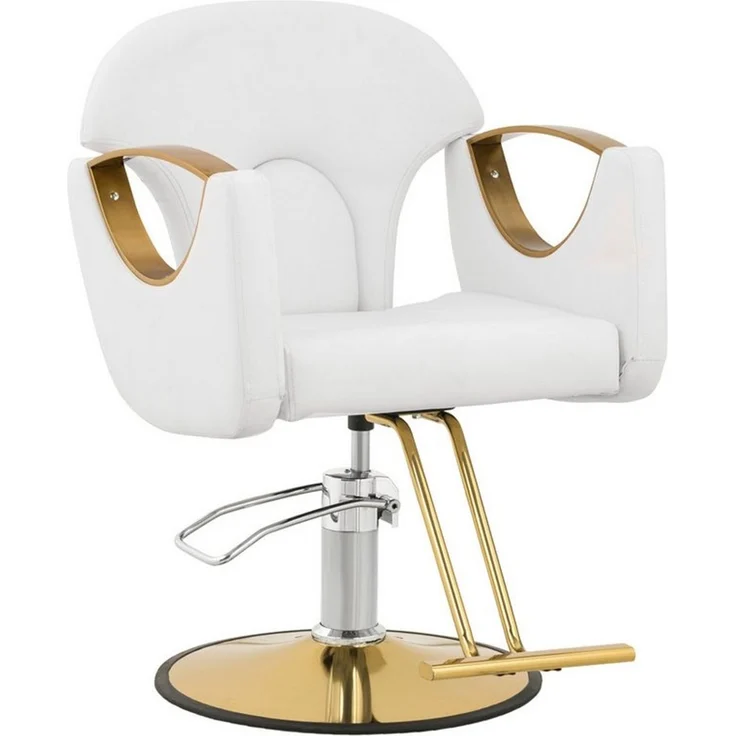 Physa Armlehnstuhl Friseurstuhl Barton Weiß Barberstuhl Friseursessel höhenverstellbar, Weiß – Bild 1