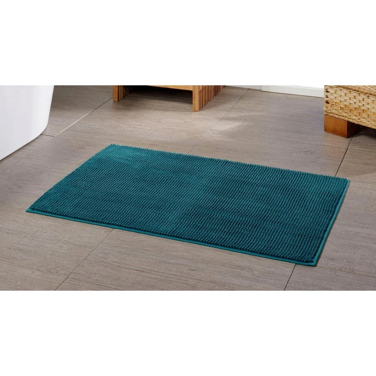 Gözze Badematte Chenille, Höhe 15 mm, rutschhemmend beschichtet, fußbodenheizungsgeeignet, Polyester, rechteckig, Badteppich, Uni Farben, besonders weich durch Microfaser, waschbar – Bild 1
