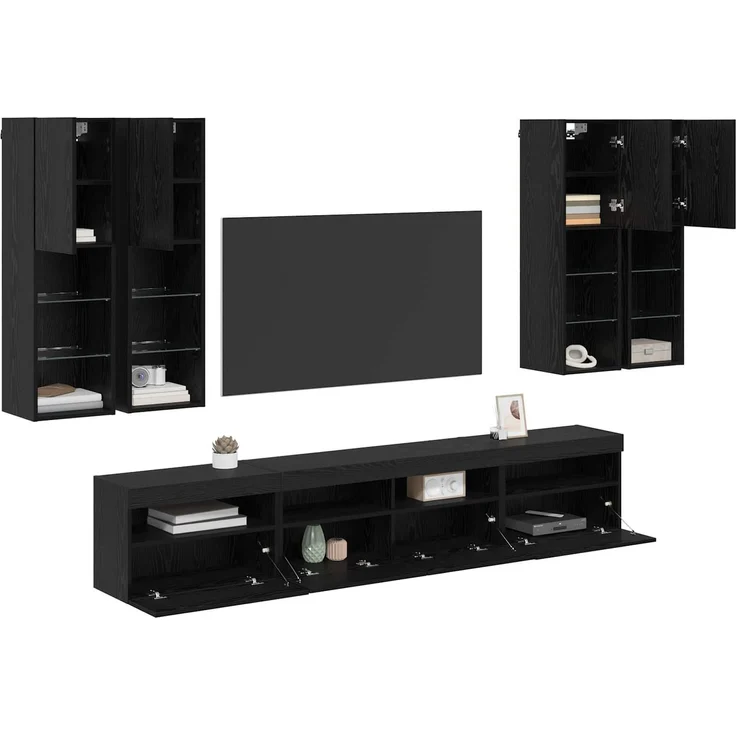 vidaXL TV-Wandschrank-Set mit LED-Lichtern 7 stk. 100 x 30 x 40 cm 3402796 – Bild 3