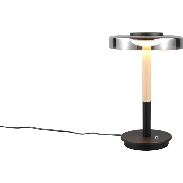 TRIO CELESTE Tischleuchte, 22x33 cm, schwarz, mit Touchfunktion und LED Technologie, stilvolle Klemmleuchte