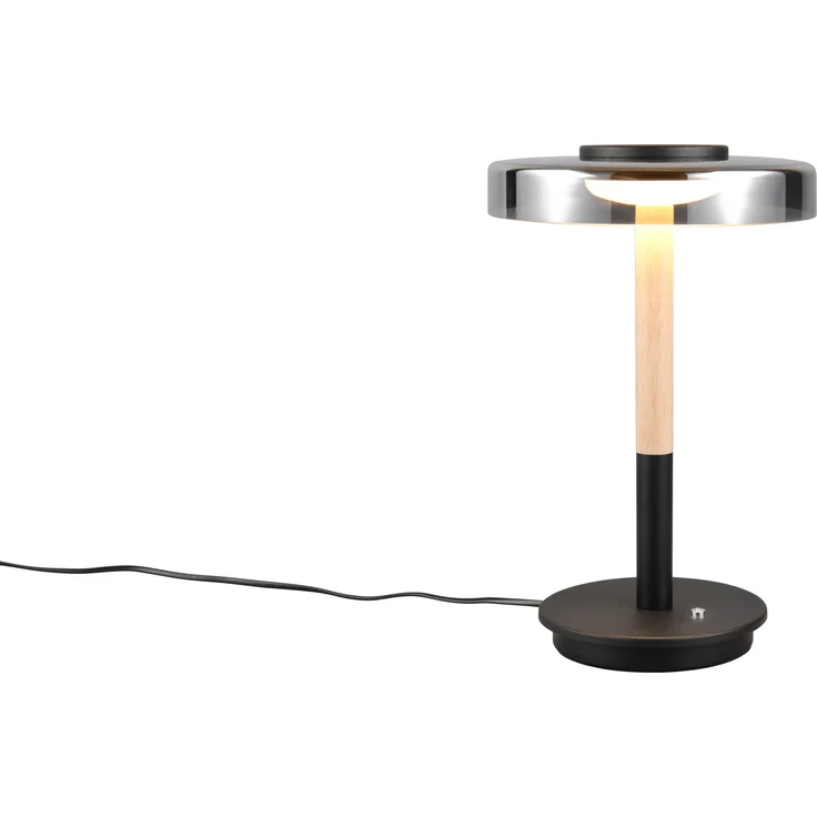 TRIO CELESTE Tischleuchte, 22x33 cm, schwarz, mit Touchfunktion und LED Technologie, stilvolle Klemmleuchte