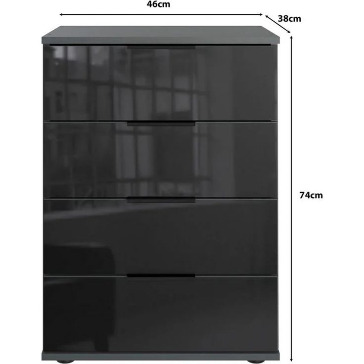 Nachtkommode Saigon Schubkastenkommode 52x38x74cm Farbe: grau – Bild 2