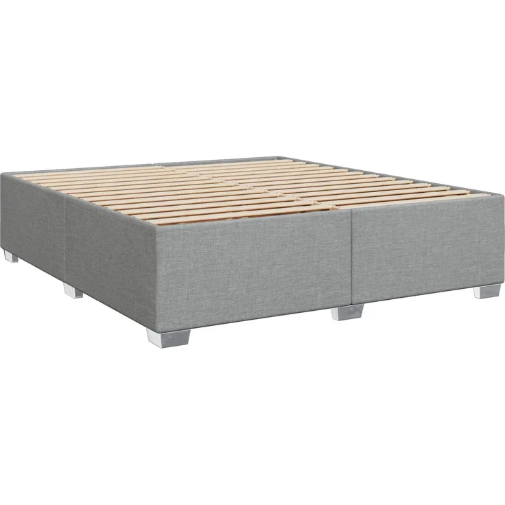 vidaXL Boxspringbett mit Matratze Hellgrau 200 x 200 cm Stoff 3450551 – Bild 5