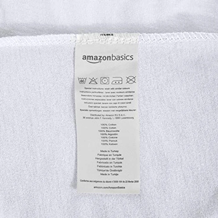 Amazon Basics Jersey Spannbettlaken, 100% Baumwolle, 200 x 200 cm, für Matratzenhöhe bis 30 cm, Weiß, OEKO-TEX zertifiziert – Bild 3