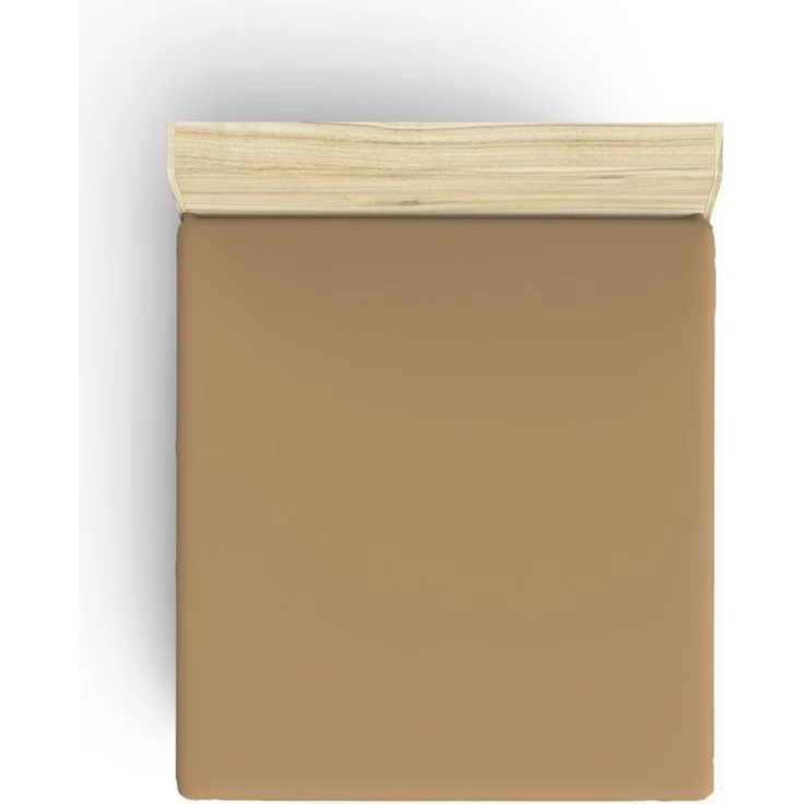 L'essentiel Maison 'Light Brown' Ranforce King Spannbettlaken (FR) (IT) (ES) (DE), Hellbraun, 200+30 x 160 cm – Bild 1