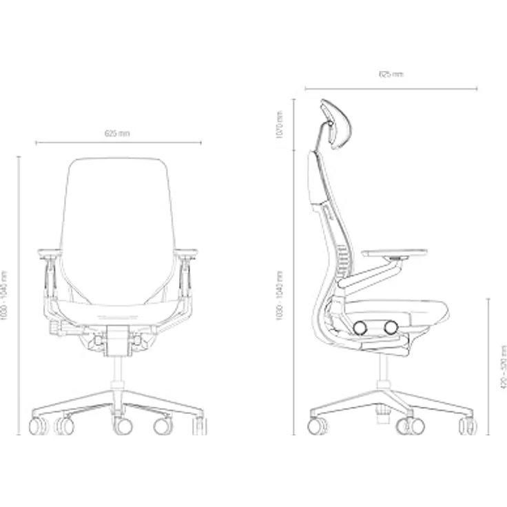 Steelcase Gesture Bürostuhl mit Bezug in Sturmhorizont mit Kopfstütze – Bild 4