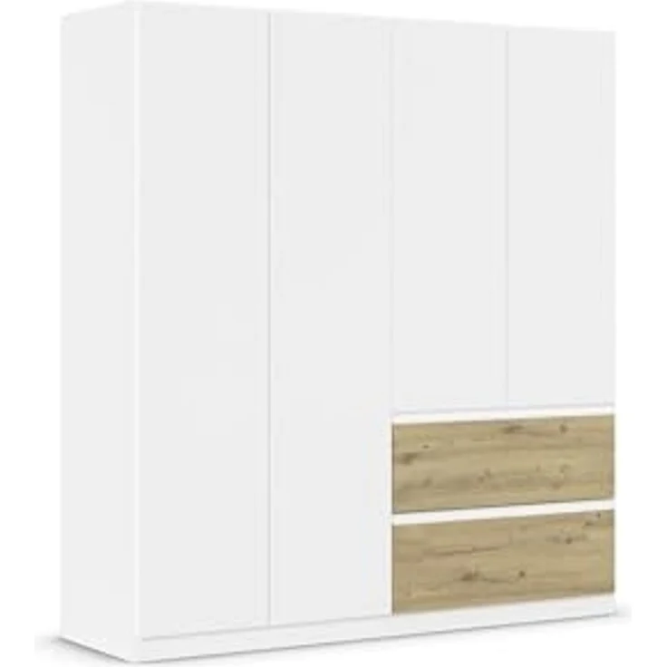 Rauch Möbel Costa, Kleiderschrank für Schlafzimmer, Kinderzimmer, Babyzimmer, Garderobe, Flur, 4-türig, 2 Schubladen, Push-to-Open, mit Zubehör Classic, Farbe Weiß, Breite 181 cm – Bild 1