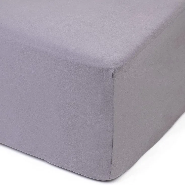 Amago - Spannbetttuch, 50 cm Steg, 100 prozent Baumwolle, 180x200 cm - Silber