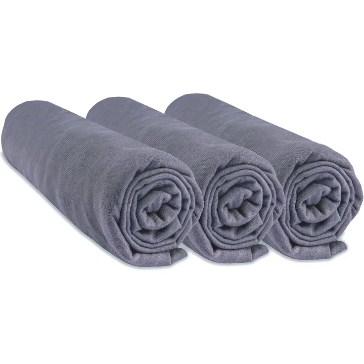 3 Spannbetttücher Jersey Baumwolle – 60x120 – grau
