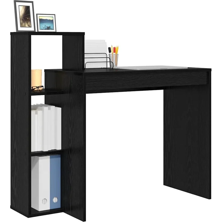 vidaXL Schreibtisch mit Regal Schwarz Eichen-Optik 100 x 40 x 90 cm 869315 – Bild 2