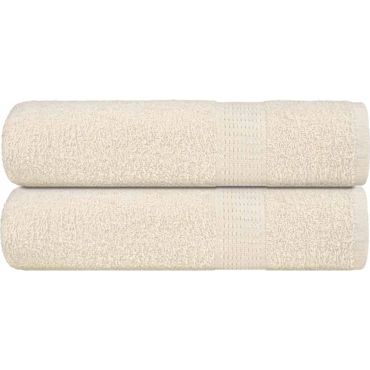 vidaXL Duschtücher FROGN 2 Stk. Creme 70x140 cm 360 g/m² 137001 – Bild 1
