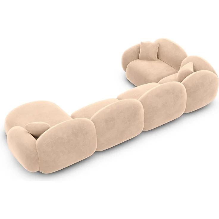 Polster Wohnlandschaft Mirello XL U-Form - Samtstoff - Beige - Rechts – Bild 4