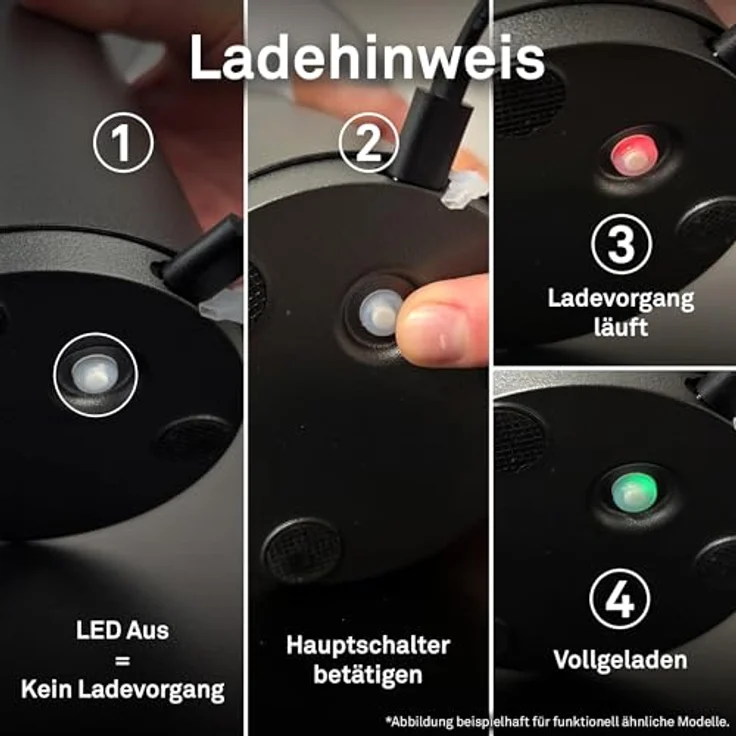Briloner LED Akku-Tischleuchte Fungo weiß 28 x 16 cm warmweiß – Bild 9