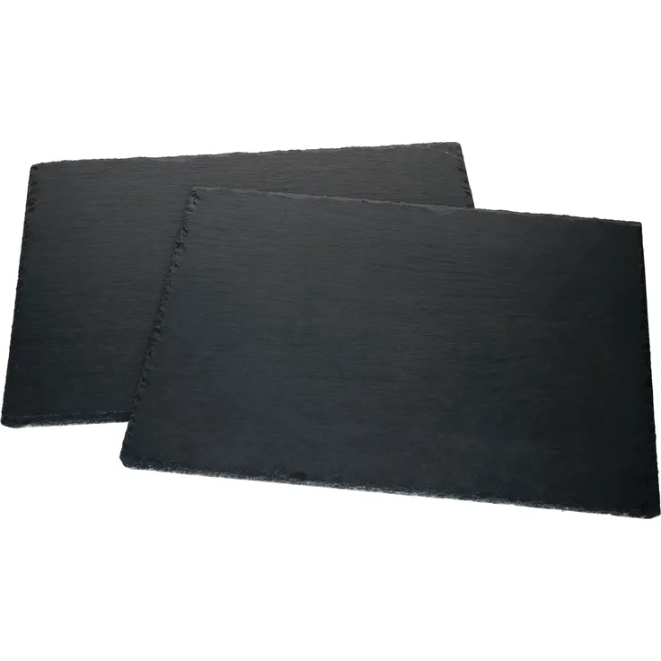 2x Schieferplatten 40x30 cm Tisch-Set Untersetzer Servierplatte Naturschiefer