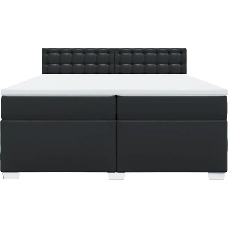 vidaXL Boxspringbett mit Matratze Schwarz 200x200 cm Kunstleder 3288436 – Bild 6