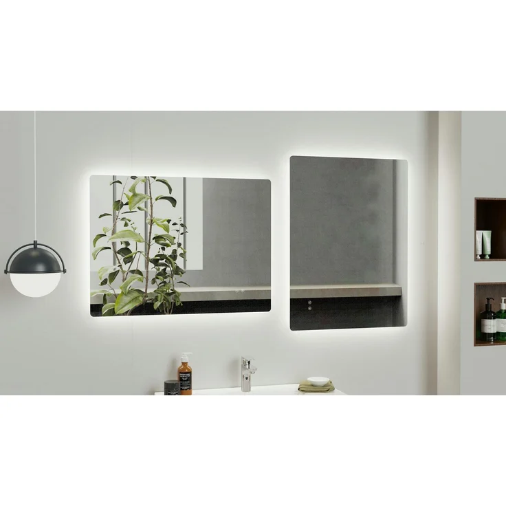 welltime LED-Lichtspiegel Toledo eckig, Spiegel mit LED Beleuchtung, Badspiegel, mit Anti-Fog Beschichtung – Bild 5