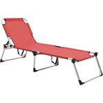 vidaXL Senioren-Sonnenliege Extra Hoch Klappbar Rot Aluminium 47914