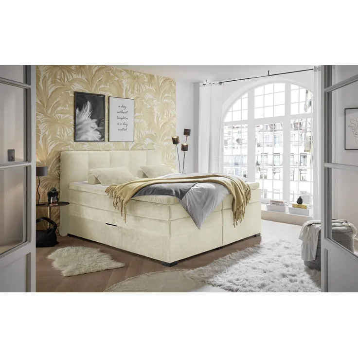 Boxspringbett Fanes Ed Exciting Design mit Bettkasten
