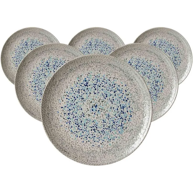 Presotto Speiseteller, Grau, Keramik, Ø 26 cm, spülmaschinenfest, 6er Set
