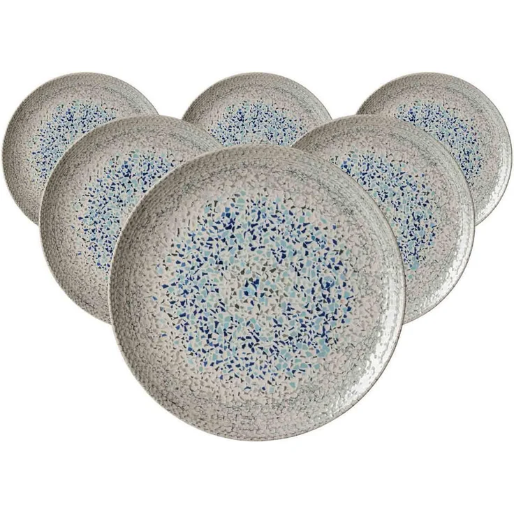 Presotto Speiseteller, Grau, Keramik, Ø 26 cm, spülmaschinenfest, 6er Set