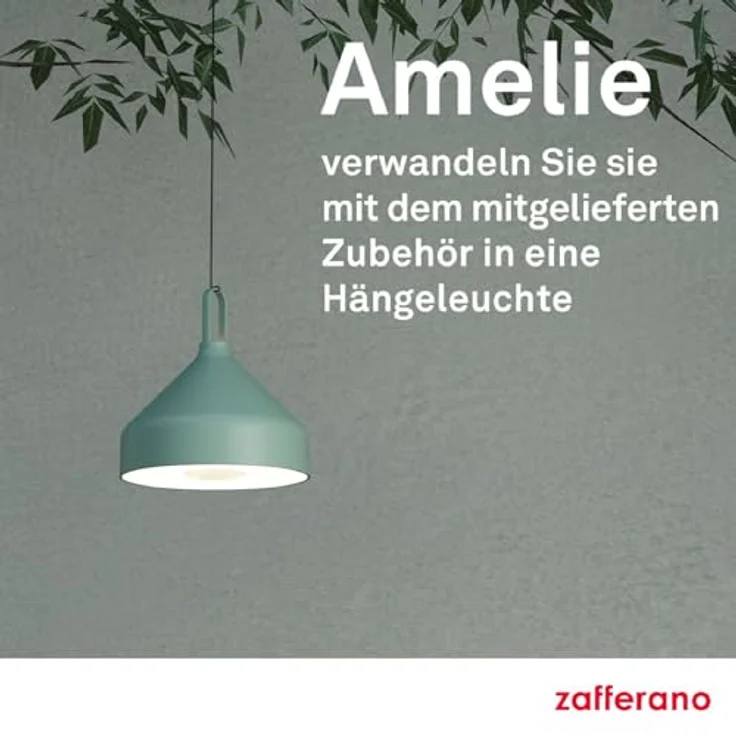 Zafferano, Amelie Lampe, Wiederaufladbare und Kabellose Tischlampe mit Touch Control, Geeignet für den Innen- und Außenbereich, Dimmer, 2200-3000 K, Höhe 34 cm, Farbe Schwarz – Bild 3