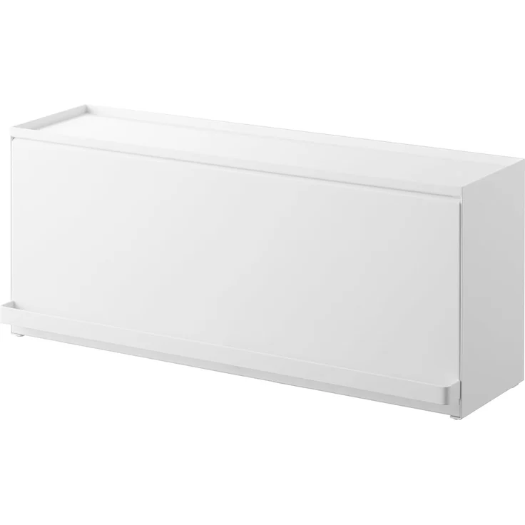 Yamazaki Küchenregal Tower kleiner Küchenorganizer Regal stehend schmal halb geschlossen, -, halbgeschlossen, der Schiebedeckel verbirgt den Inhalt auf einer Seite
