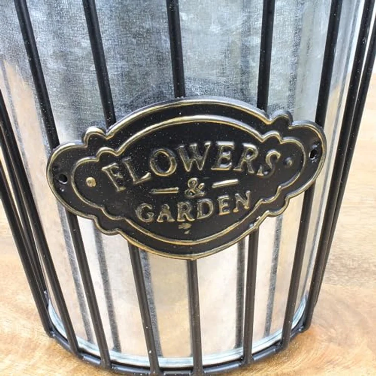 Macosa Home Pflanzschale Deko Pflanzeimer Zink Metall Schwarz vers. Größen Zinkeimer (Pflanzgefäß Pflanzschale, Dekoeimer Blumentopf Dekotopf), Blumeneimer Garten-Dekoration Metalleimer Eimer – Bild 4
