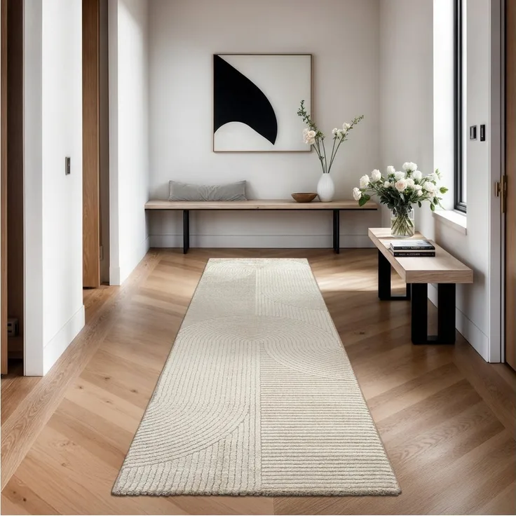 merinos Teppich Elio, rechteckig, Höhe: 16 mm, moderner Kurzflor Teppich mit Hoch-Tief-Effekt, 3D Effekt