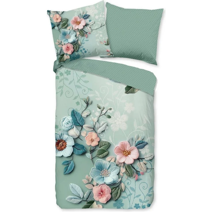 good morning Wendebettwäsche Taleen, Renforcé, 2 teilig, 100% Baumwolle, Renforcé, Reißverschluss, Wendeoptik, Blumen – Bild 2