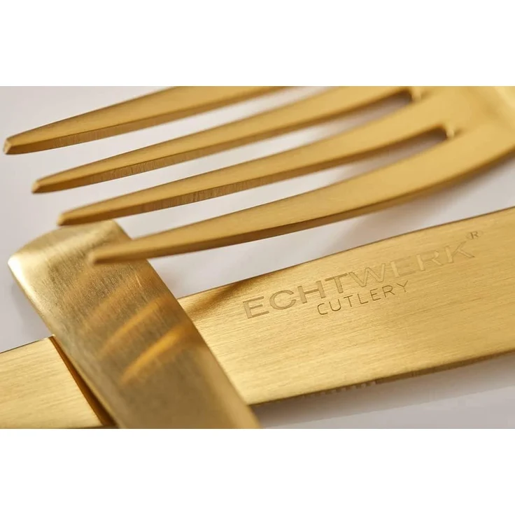 ECHTWERK Besteck-Set Avelino (30-tlg), 6 Personen, Edelstahl 18/10, Tafelbesteck, goldfarben, Geschenkkassette – Bild 7