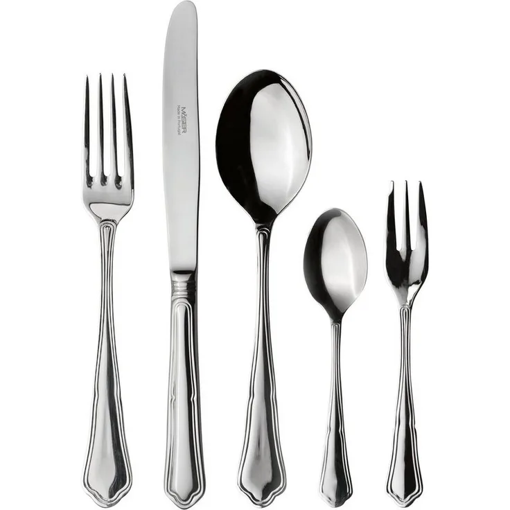 Mäser, Serie Pacifico, Besteck-Set, Edelstahl Besteck-Set für 12 Personen, Silber