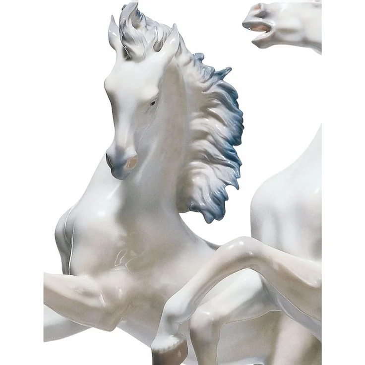 Casa Padrino Luxus Deko Porzellan Skulptur Pferde H. 53 cm - Handgefertigt – Bild 2