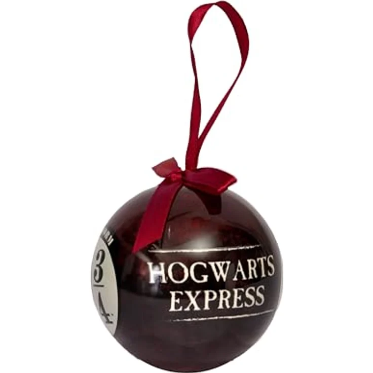 Ciao - Harry Potter Dekokugel Schiene 9 3/4 (Ø7,5cm) Original Wizarding World mit Stoffband für Weihnachtsbaum in Geschenkbox – Bild 3