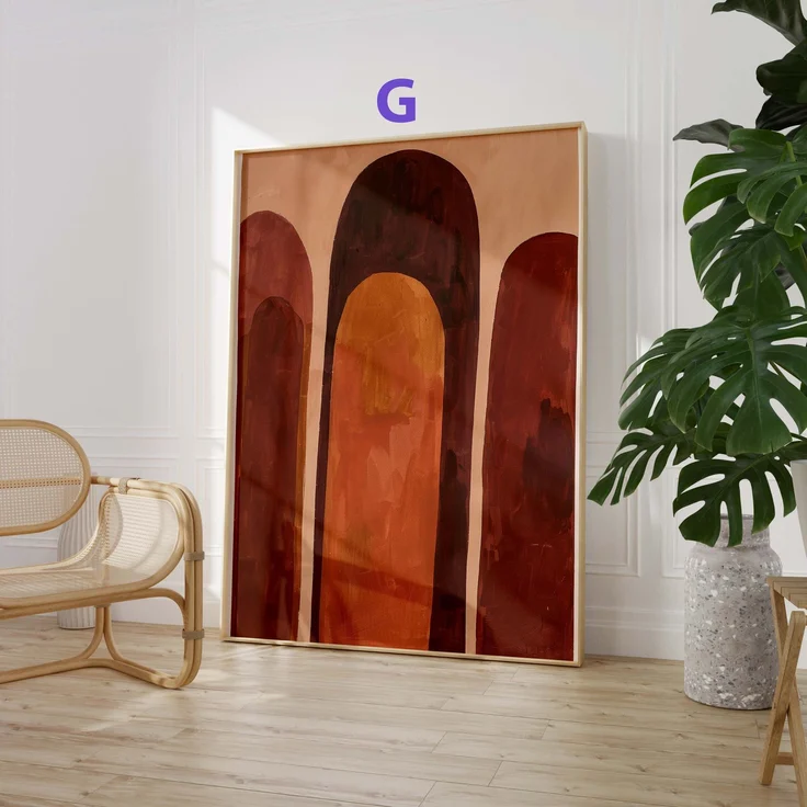 Abstrakte Blumen Poster · Geschenkidee · Moderne Vase, Stillleben und Geometrische Kunst · Dekoprint ohne Rahmen - G / 10 x 15 cm