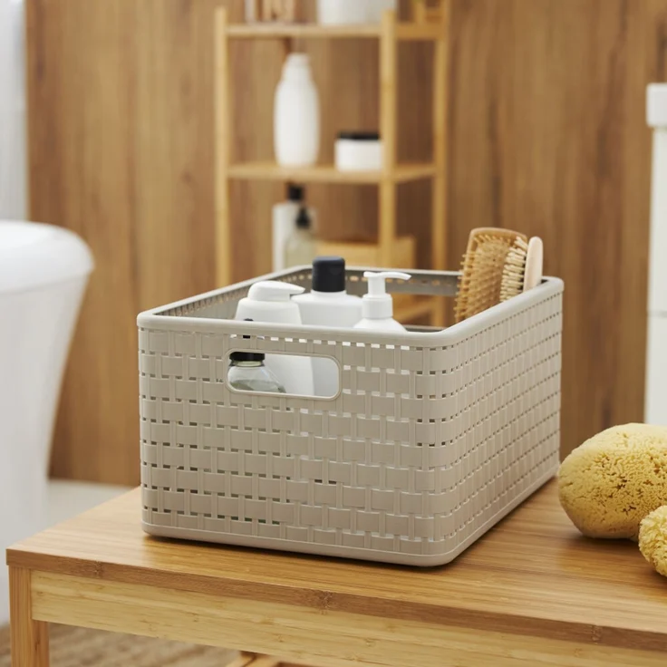 Rotho Korb Country 11 l cappuccino Kunststoffkorb Aufbewahrungskorb Körbchen – Bild 3