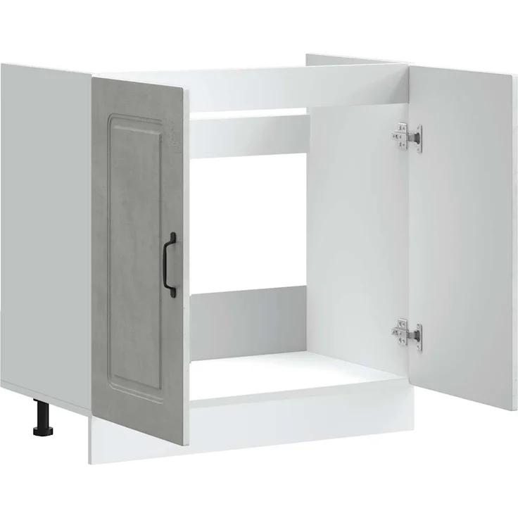 vidaXL Spülenunterschrank Kalmar Betongrau 80x46x81,5 cm Holzwerkstoff 853451 – Bild 4