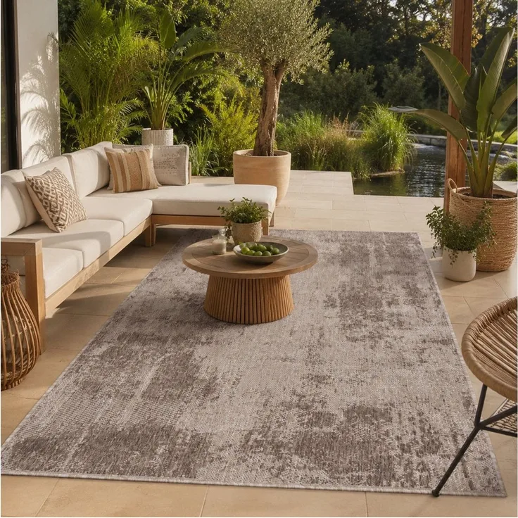 Pergamon Outdoorteppich In- und Outdoor Teppich Carpetto Vintage, Rechteckig, Höhe: 6 mm