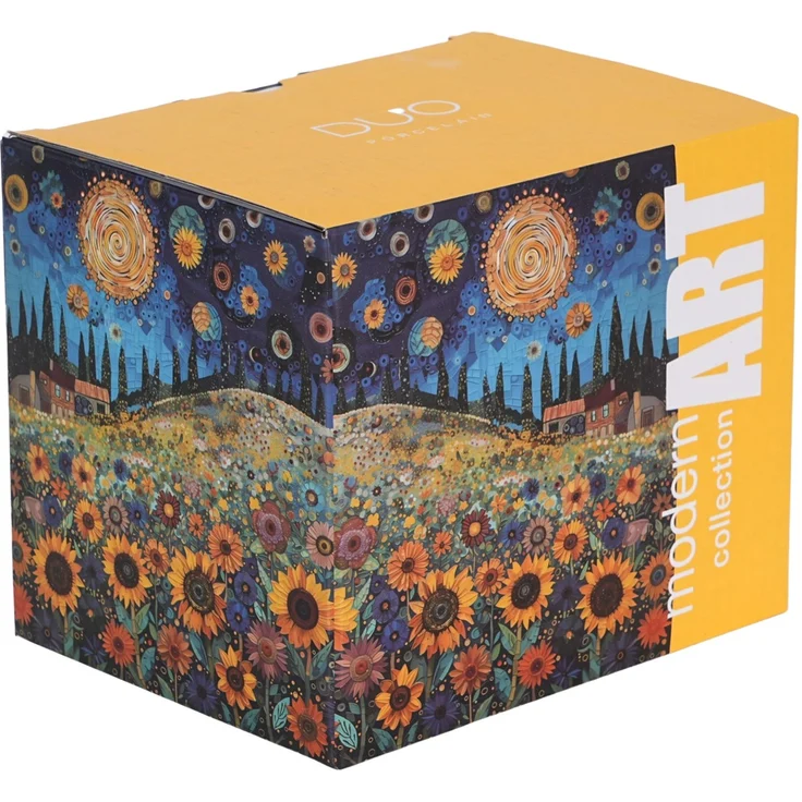 DUO Jumbo Becher 750 ml MODERN SUNFLOWER FIELD New Bone China Porzellan – Bild 4