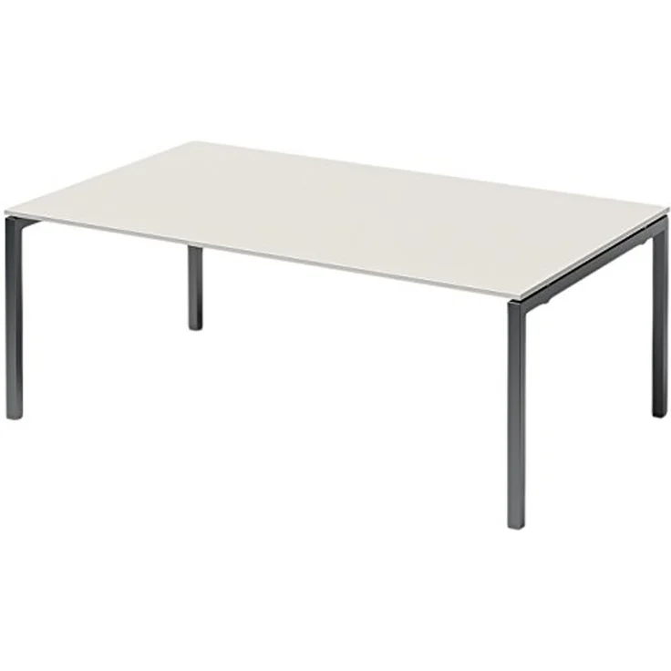 BISLEY Cito Chefarbeitsplatz/Konferenztisch, 740 mm höhenfixes U-Gestell, Metall, Gw334 Dekor Grauweiß, Gestell Anthrazitgrau, 120 x 200 x 85 cm – Bild 1