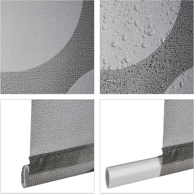 relaxdays Duschrollo grau Punkte Breite 80 cm (1-teiliges Set, 1-tlg, 1-teilig), 80x240 cm – Bild 8