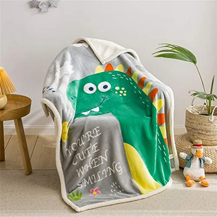 Fansu Doppelte Verdickung Babydecke/Kinderdecke Babys Flanell Kuschlige Sehr Weiche Decke für Babybett/Kinderwagen Neugeborenes Geschenk (100x140 cm,Monster) – Bild 2
