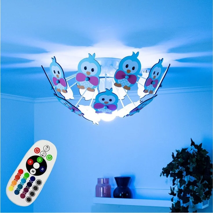 RGB LED Kinderzimmer Deckenbeleuchtung mit Eulen VIKI 2 – Bild 5