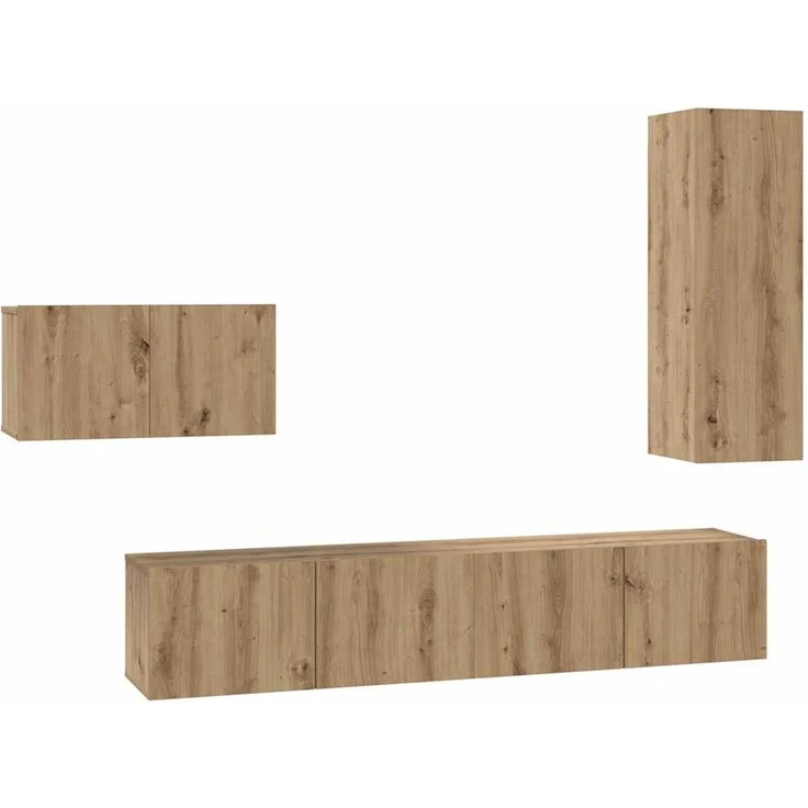 vidaXL TV-Schrankset mit Schubladen 4 pcs Artisan-Eiche Holzwerkstoff 3393263 – Bild 1