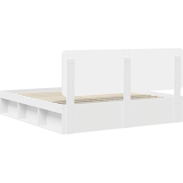 vidaXL Bettrahmen mit Kopfteil Weiß 200 x 200 cm Massives Kiefernholz 3412443 – Bild 8