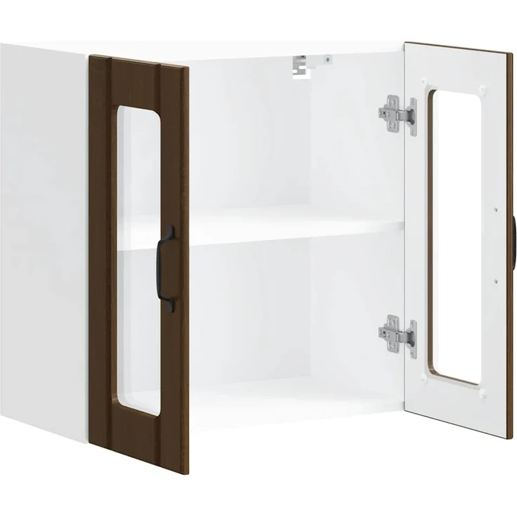 vidaXL Küchen-Hängeschrank mit Glastür Lucca Braun Eichen-Optik 853914 – Bild 5