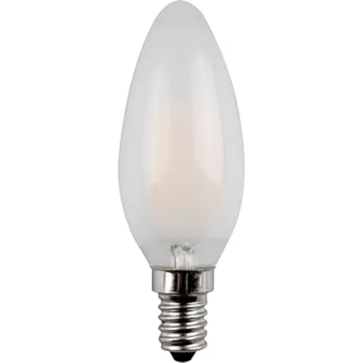 Müller-Licht Retro LED Lampe Filament Kerzenform E14, 4,5W ersetzt 40W, mattes Glas, warmweißes Licht 2700 K
