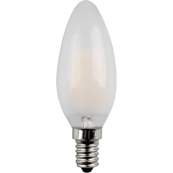 Müller-Licht Retro LED Lampe Filament Kerzenform E14, 4,5W ersetzt 40W, mattes Glas, warmweißes Licht 2700 K – Bild 1