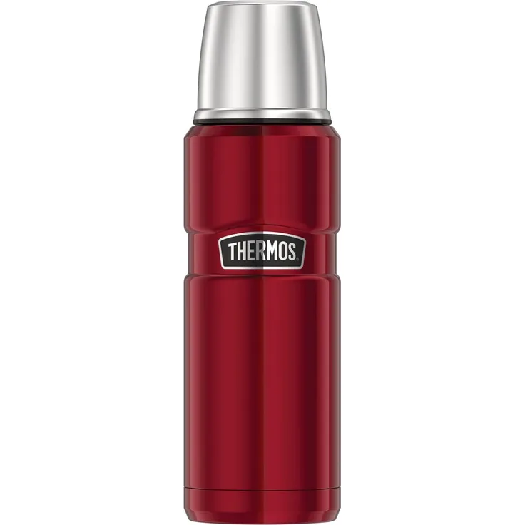 Thermos 4003. 248. 047 Thermosflasche Stainless King, Edelstahl Cranberry 0,47 l, Drehverschluss, 12 Stunden heiß, 24 Stunden kalt, BPA-Free