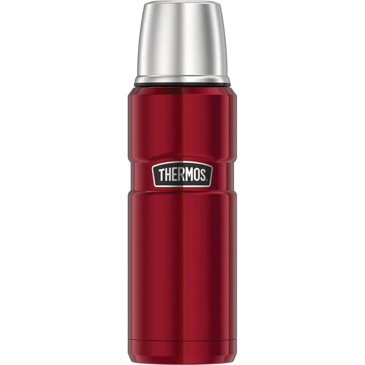 Thermos 4003. 248. 047 Thermosflasche Stainless King, Edelstahl Cranberry 0,47 l, Drehverschluss, 12 Stunden heiß, 24 Stunden kalt, BPA-Free